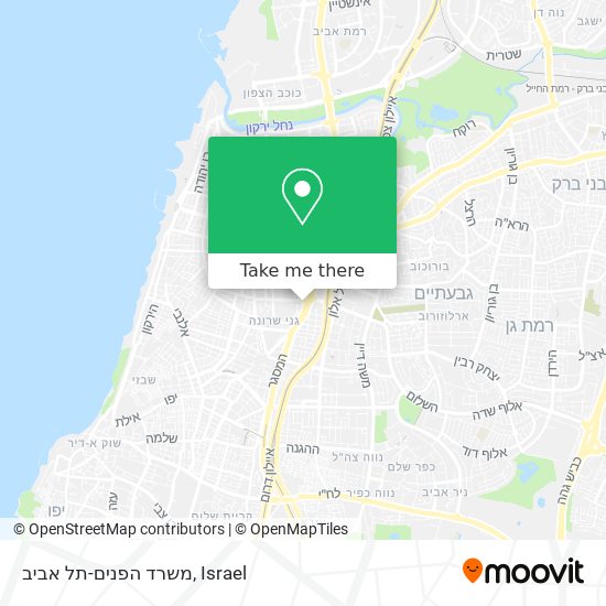 Карта משרד הפנים-תל אביב