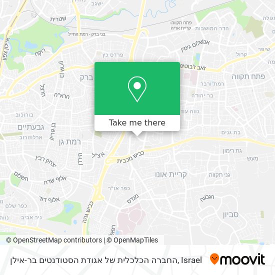 החברה הכלכלית של אגודת הסטודנטים בר-אילן map