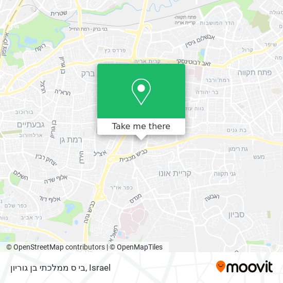 בי ס ממלכתי בן גוריון map