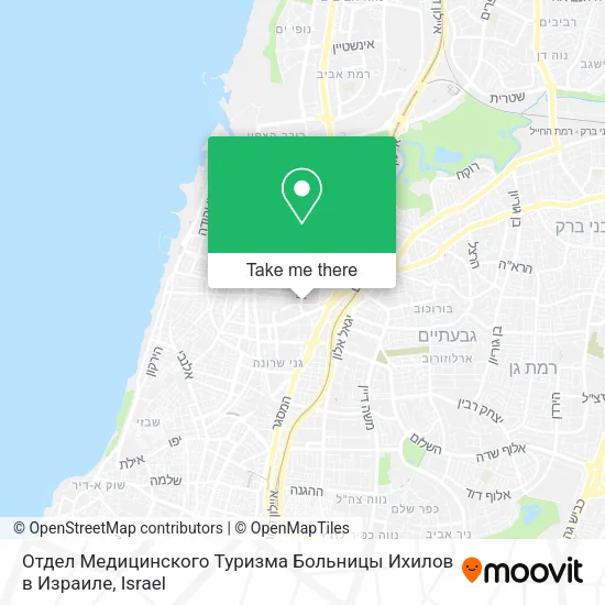 Карта Отдел Медицинского Туризма Больницы Ихилов в Израиле