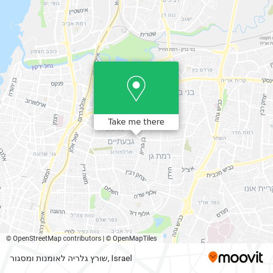 שורץ גלריה לאומנות ומסגור map