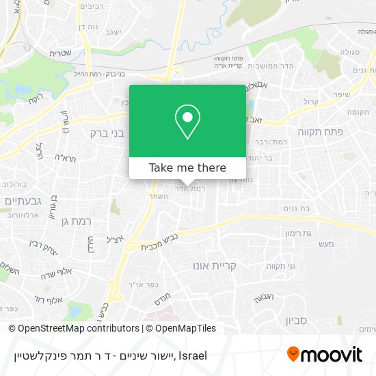 יישור שיניים - ד ר תמר פינקלשטיין map