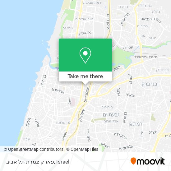 Карта פארק צמרת תל אביב