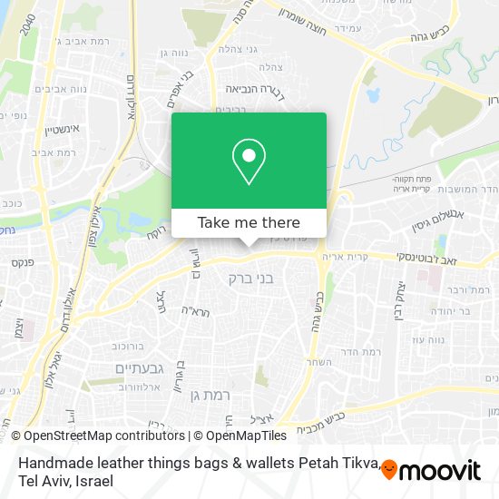 Handmade leather things bags & wallets Petah Tikva, Tel Aviv map