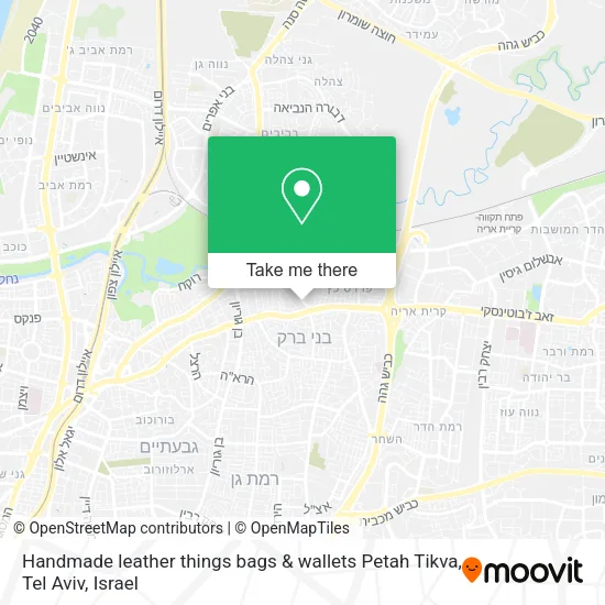 Карта Handmade leather things bags & wallets Petah Tikva, Tel Aviv