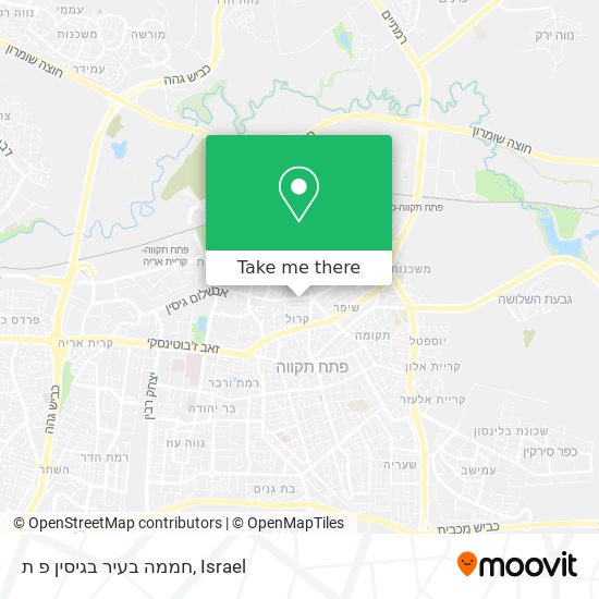 Карта חממה בעיר בגיסין פ ת