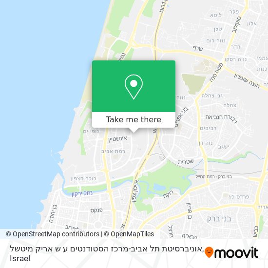 Карта אוניברסיטת תל אביב-מרכז הסטודנטים ע ש אריק מיטשל