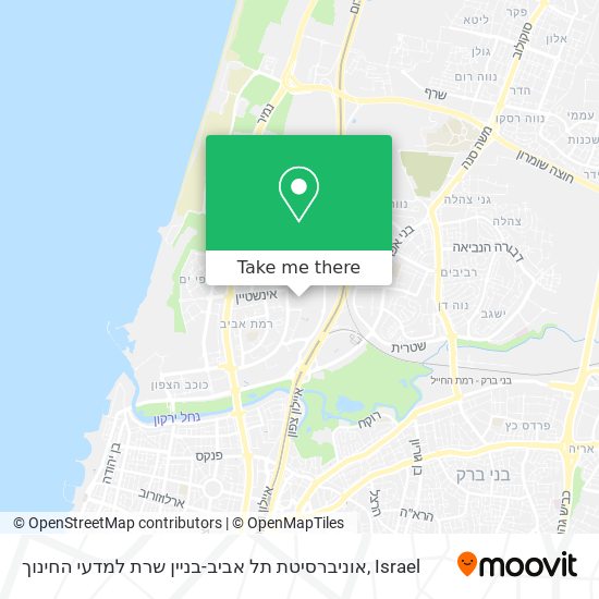 Карта אוניברסיטת תל אביב-בניין שרת למדעי החינוך