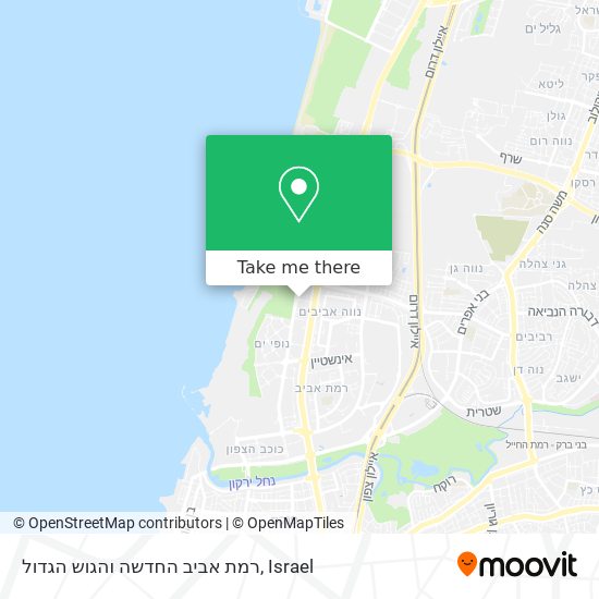 Карта רמת אביב החדשה והגוש הגדול