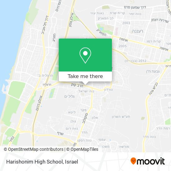 Harishonim High School map