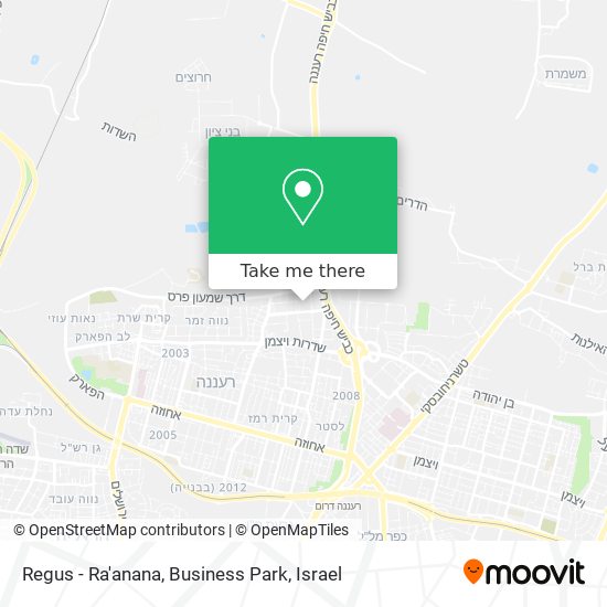 Карта Regus - Ra'anana, Business Park