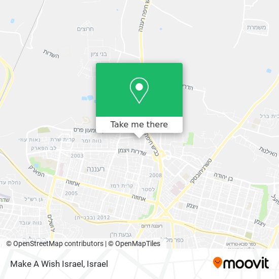 Make A Wish Israel map