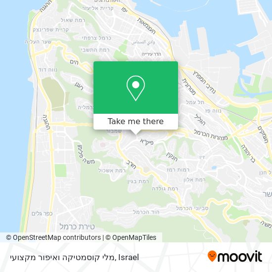 מלי קוסמטיקה ואיפור מקצועי map