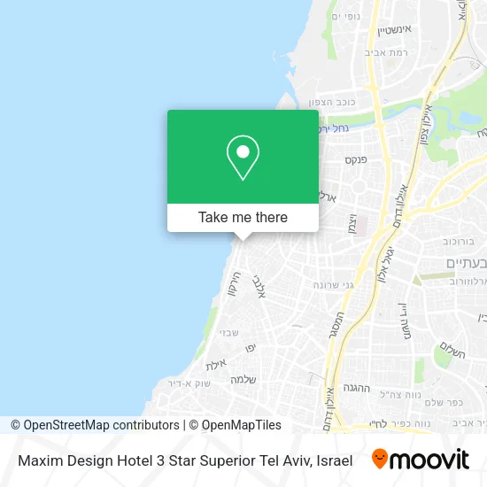 Карта Maxim Design Hotel 3 Star Superior Tel Aviv