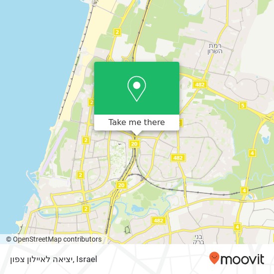 יציאה לאיילון צפון map