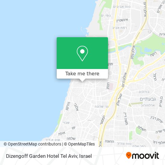 Dizengoff Garden Hotel Tel Aviv map