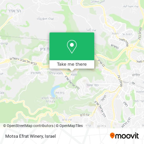 Motsa Efrat Winery map