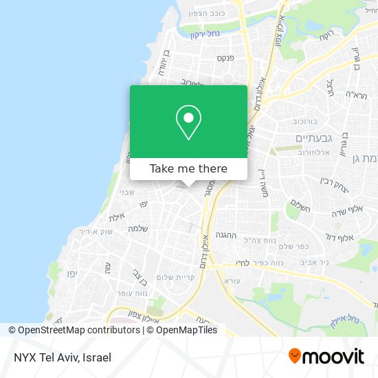 Карта NYX Tel Aviv