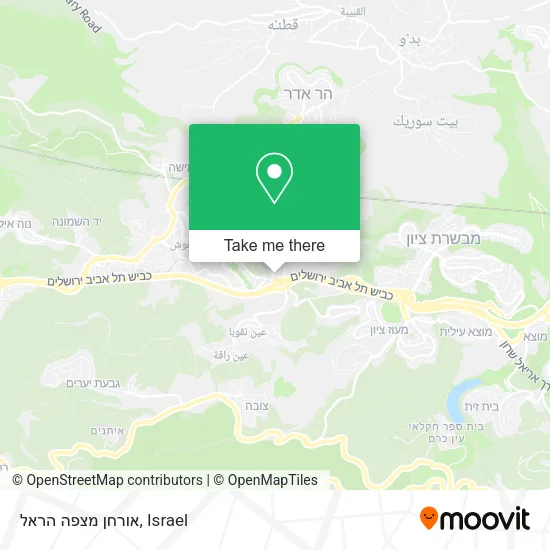 Карта אורחן מצפה הראל