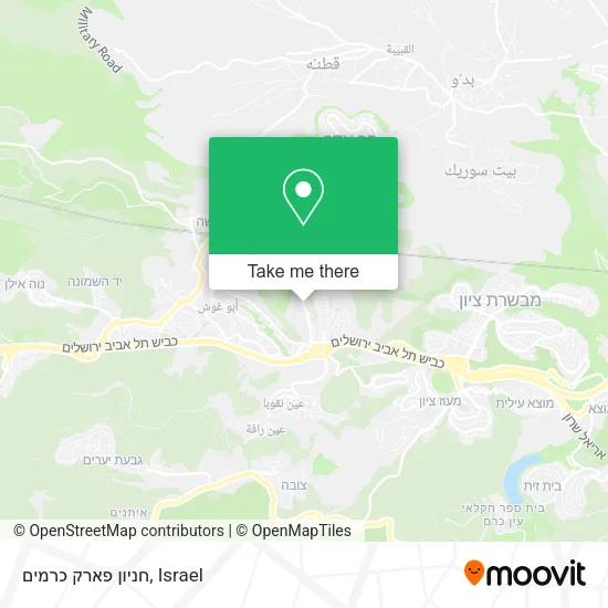 Карта חניון פארק כרמים