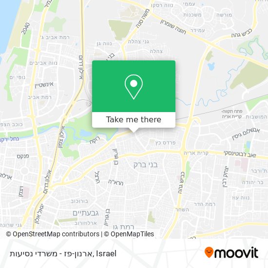 Карта ארנון-פז - משרדי נסיעות