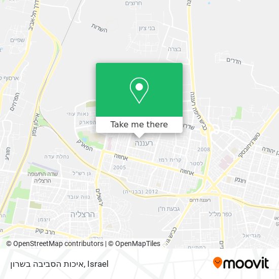 איכות הסביבה בשרון map