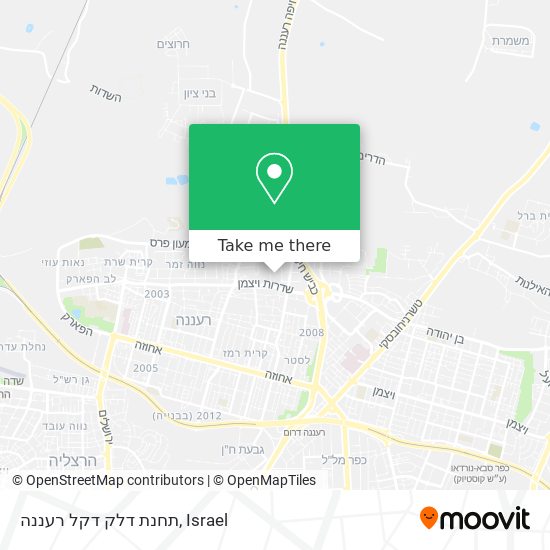 תחנת דלק דקל רעננה map