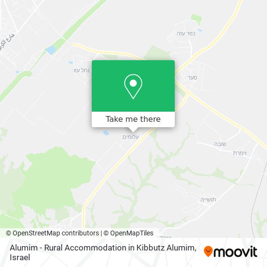 Alumim - Rural Accommodation in Kibbutz Alumim map