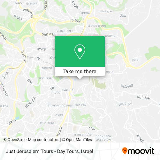 Just Jerusalem Tours - Day Tours map
