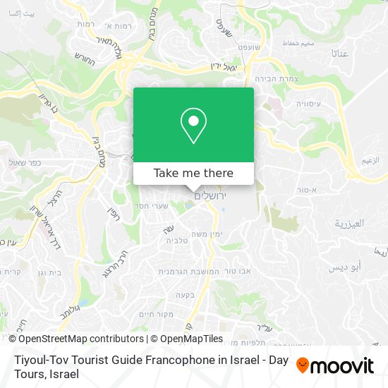 Tiyoul-Tov Tourist Guide Francophone in Israel - Day Tours map