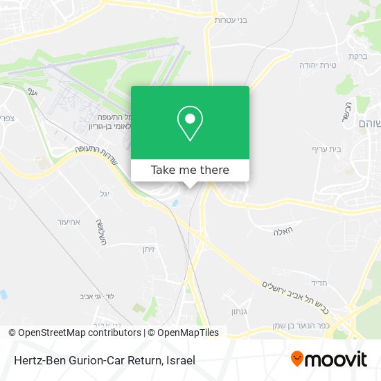 Hertz-Ben Gurion-Car Return map