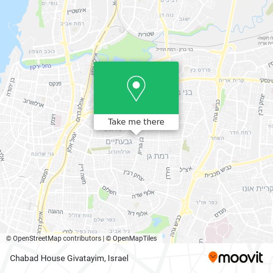Карта Chabad House Givatayim
