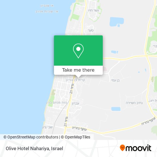 Olive Hotel Nahariya map