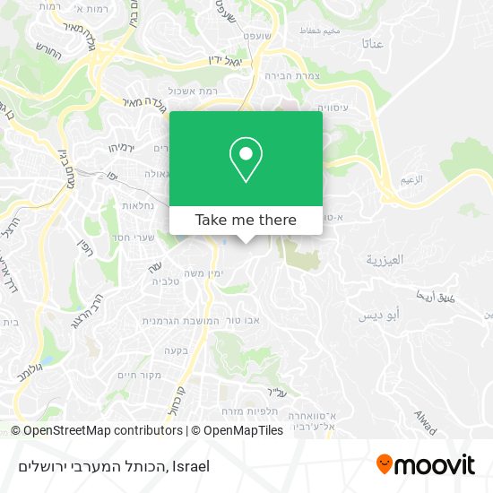 הכותל המערבי ירושלים map