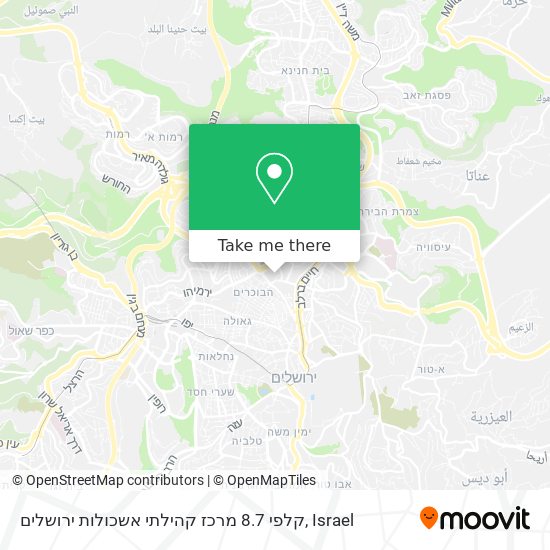 Карта קלפי 8.7 מרכז קהילתי אשכולות ירושלים