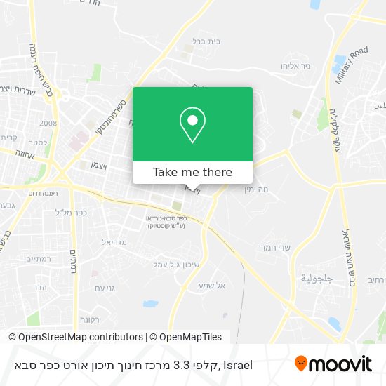 קלפי 3.3 מרכז חינוך תיכון אורט כפר סבא map