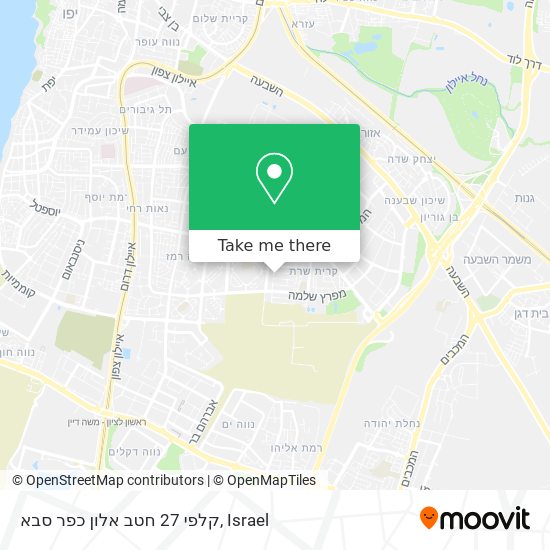 Карта קלפי 27 חטב אלון כפר סבא