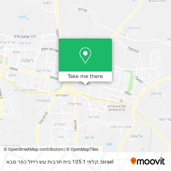 Карта קלפי 105.1 בית תרבות עש רייזל כפר סבא