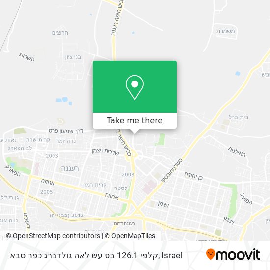 Карта קלפי 126.1 בס עש לאה גולדברג כפר סבא