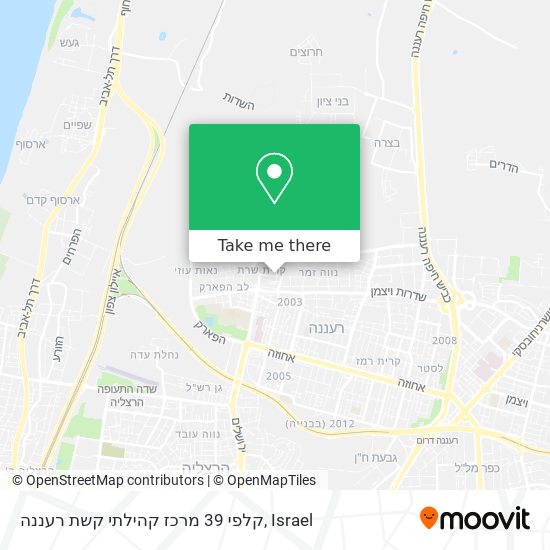 קלפי 39 מרכז קהילתי קשת רעננה map