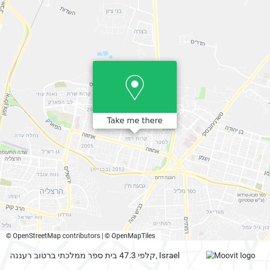 Карта קלפי 47.3 בית ספר ממלכתי ברטוב רעננה