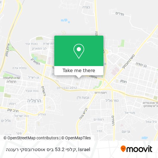 Карта קלפי 53.2 ביס אוסטרובסקי רעננה