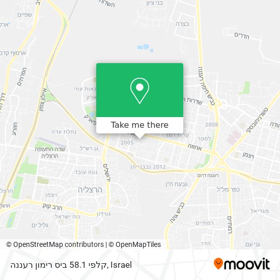 קלפי 58.1 ביס רימון רעננה map