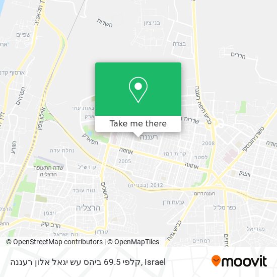 קלפי 69.5 ביהס עש יגאל אלון רעננה map