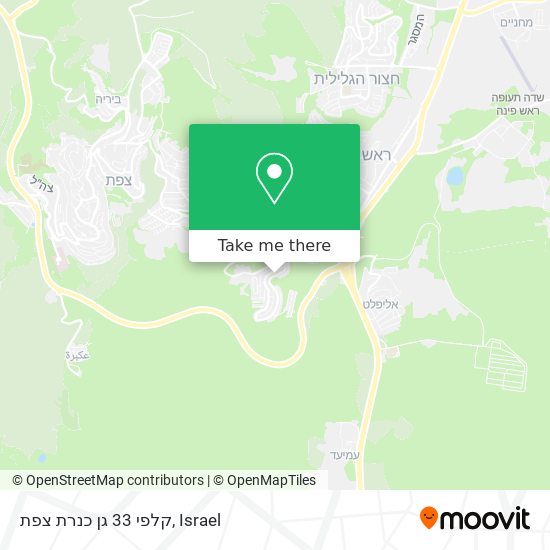 קלפי 33 גן כנרת צפת map