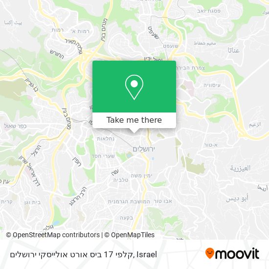 קלפי 17 ביס אורט אולייסקי ירושלים map