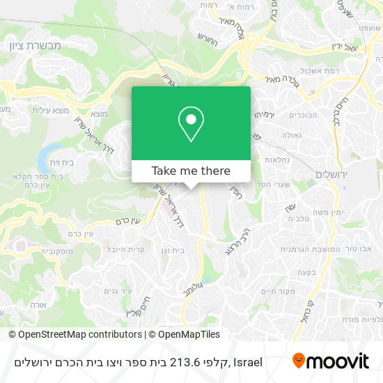 קלפי 213.6 בית ספר ויצו בית הכרם ירושלים map