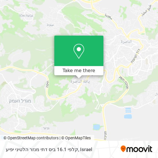 Карта קלפי 16.1 ביס דתי מנזר הלטיני יפיע