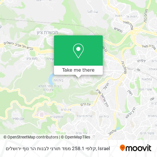 Карта קלפי 258.1 ממד תורני לבנות הר נוף ירושלים