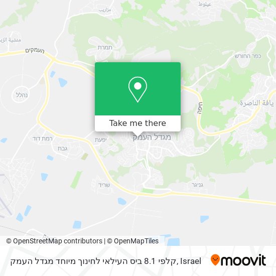 קלפי 8.1 ביס העילאי לחינוך מיוחד מגדל העמק map